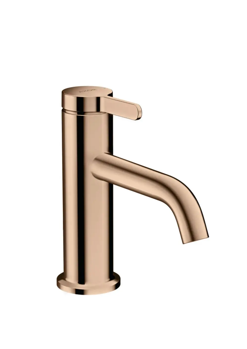 Einhebel-Waschtischmischer von AXOR in Polished Red Gold mit Hebelgriff und Ablaufgarnitur, einfache Ausführung ohne erkennbare Maße.